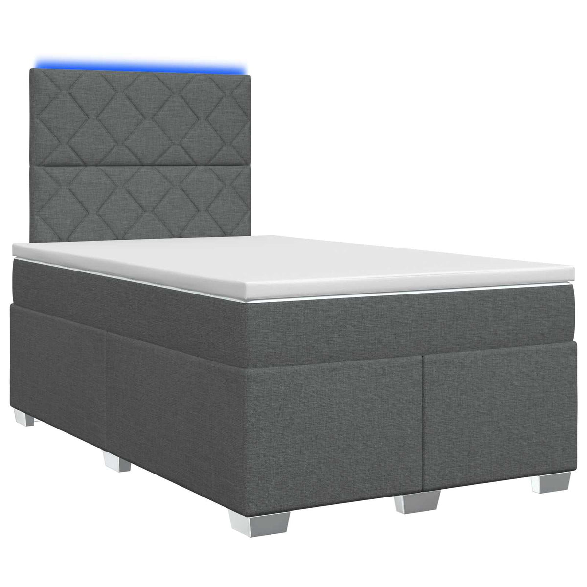 Boxmadras med topmadras Mørkegrå 120 x 190 cm Stof