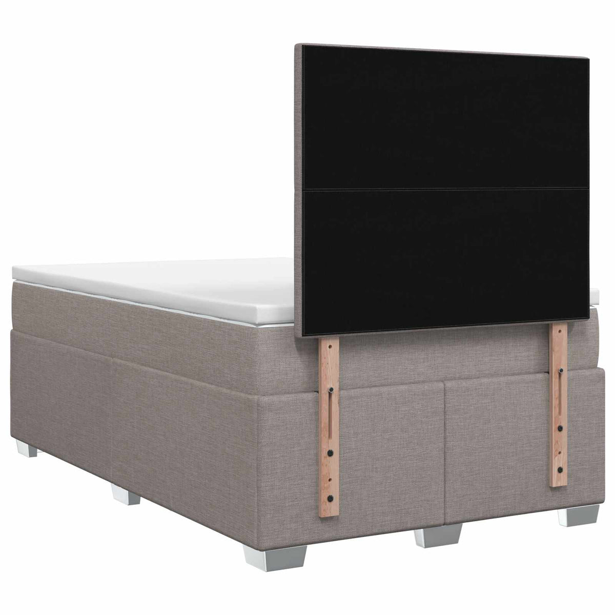 Boxmadras med topmadras Gråbrun 120 x 190 cm Stof