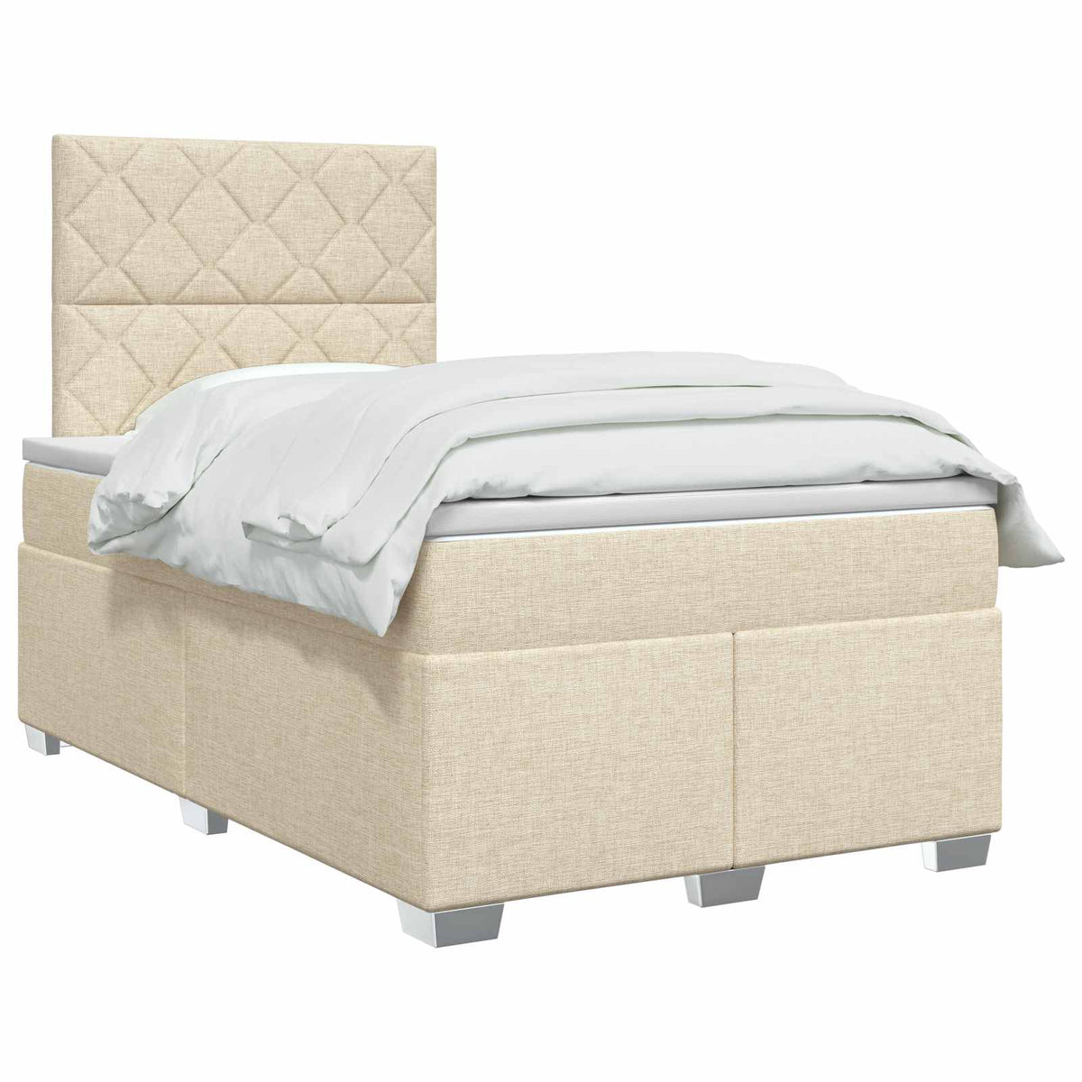 Boxmadras med topmadras Cremefarvet 120 x 190 cm Stof