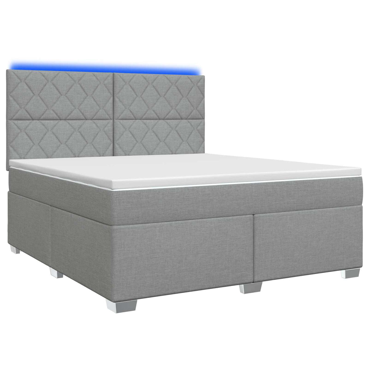 Boxmadras med topmadras Lysegrå 140 x 190 cm Stof