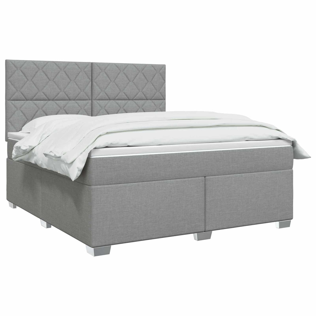 Boxmadras med topmadras Lysegrå 140 x 190 cm Stof