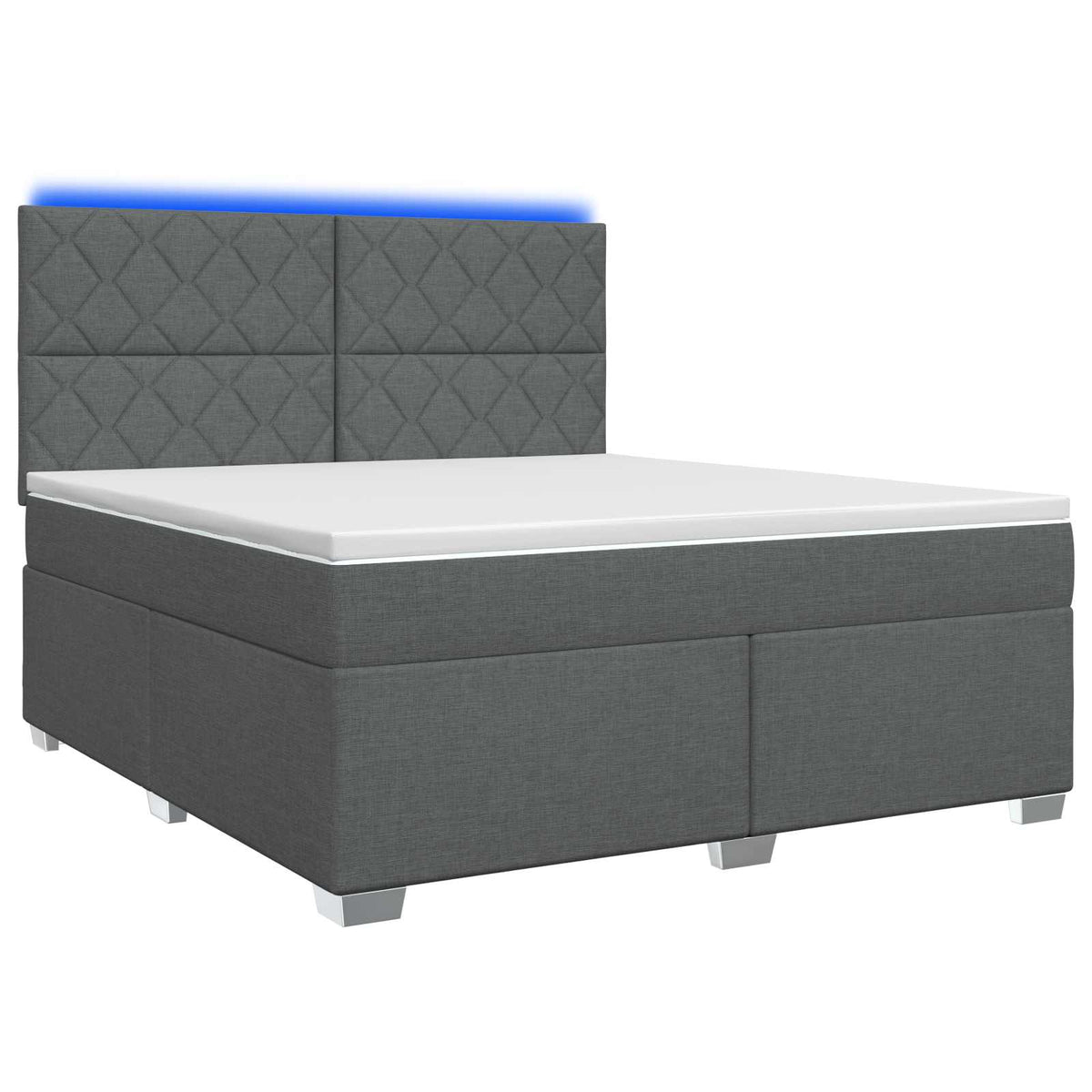 Boxmadras med topmadras Mørkegrå 140 x 190 cm Stof