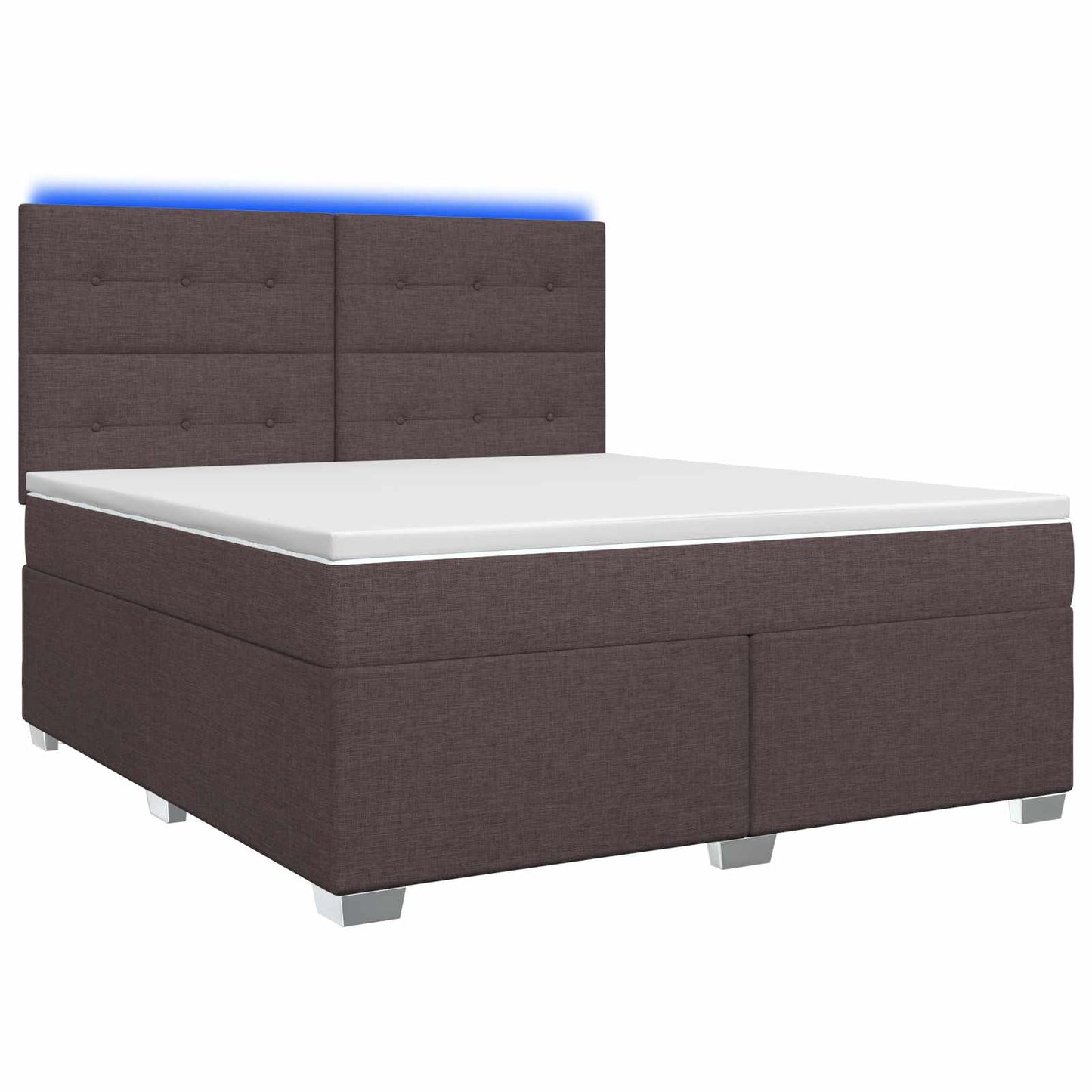 Boxmadras med topmadras Mørk Brun 160 x 200 cm Stof
