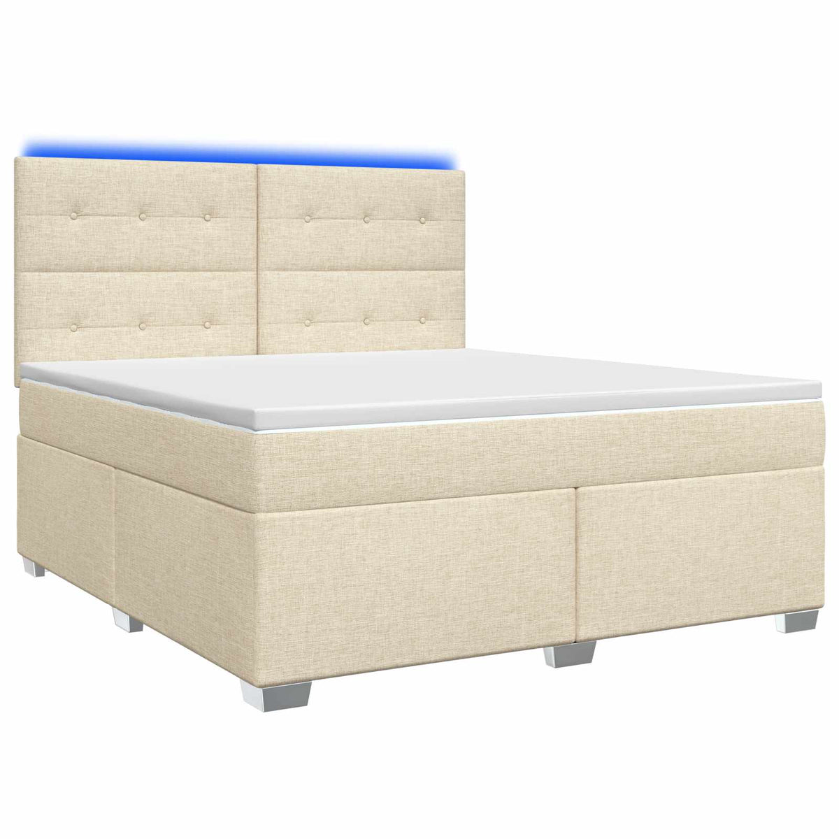 Boxmadras med topmadras Cremefarvet 160 x 200 cm Stof