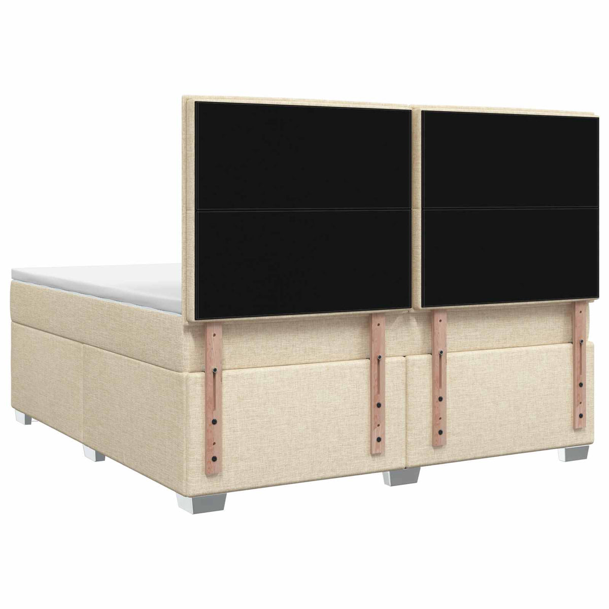 Boxmadras med topmadras Cremefarvet 160 x 200 cm Stof