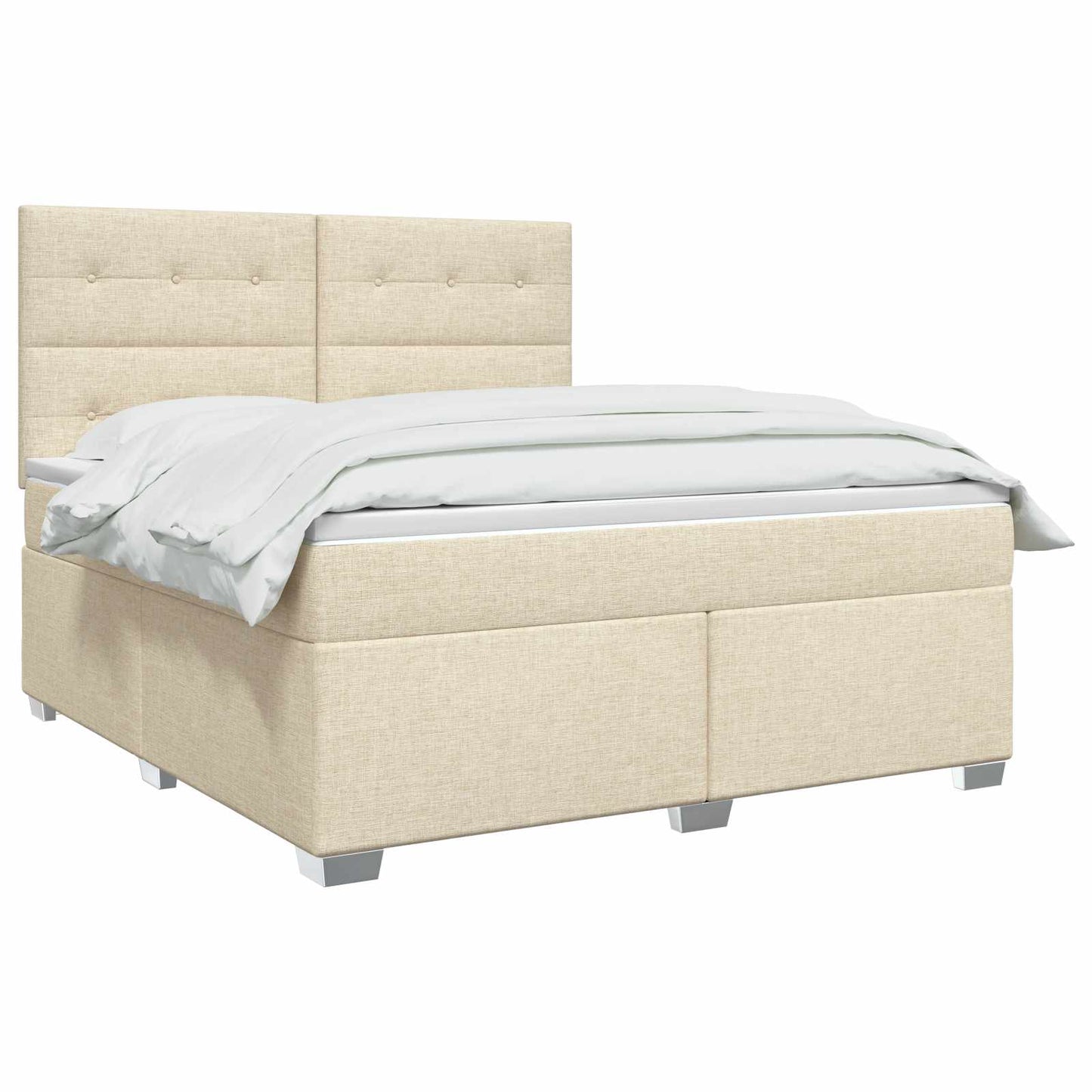 Boxmadras med topmadras Cremefarvet 180 x 200 cm Stof
