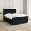 Boxmadras med topmadras med hovedgærde Sort 140 x 190 cm Stof
