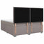 Boxmadras med topmadras Gråbrun 180 x 200 cm Stof