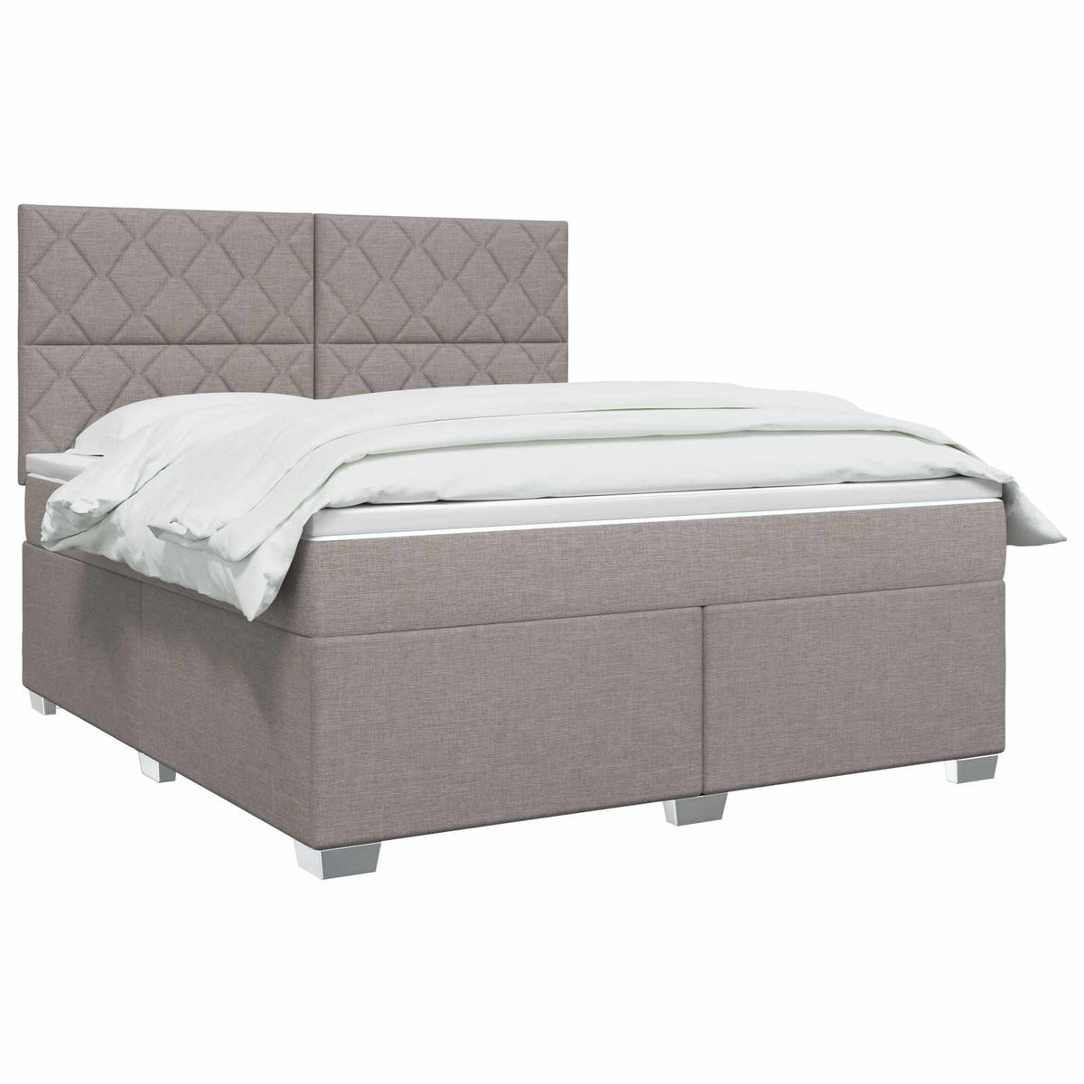 Boxmadras med topmadras Gråbrun 180 x 200 cm Stof