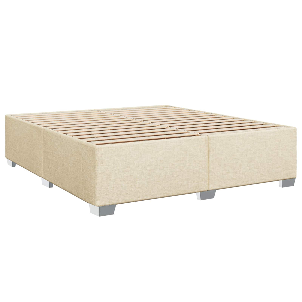 Boxmadras med topmadras Cremefarvet 180 x 200 cm Stof