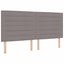 Boxmadras med topmadras Gråbrun 200 x 200 cm Stof
