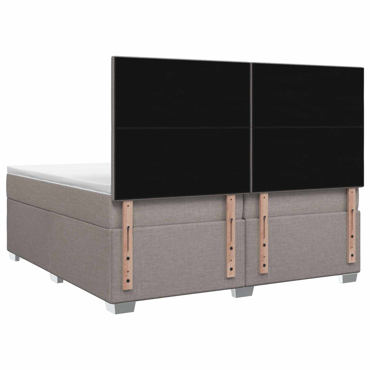 Boxmadras med topmadras Gråbrun 200 x 200 cm Stof