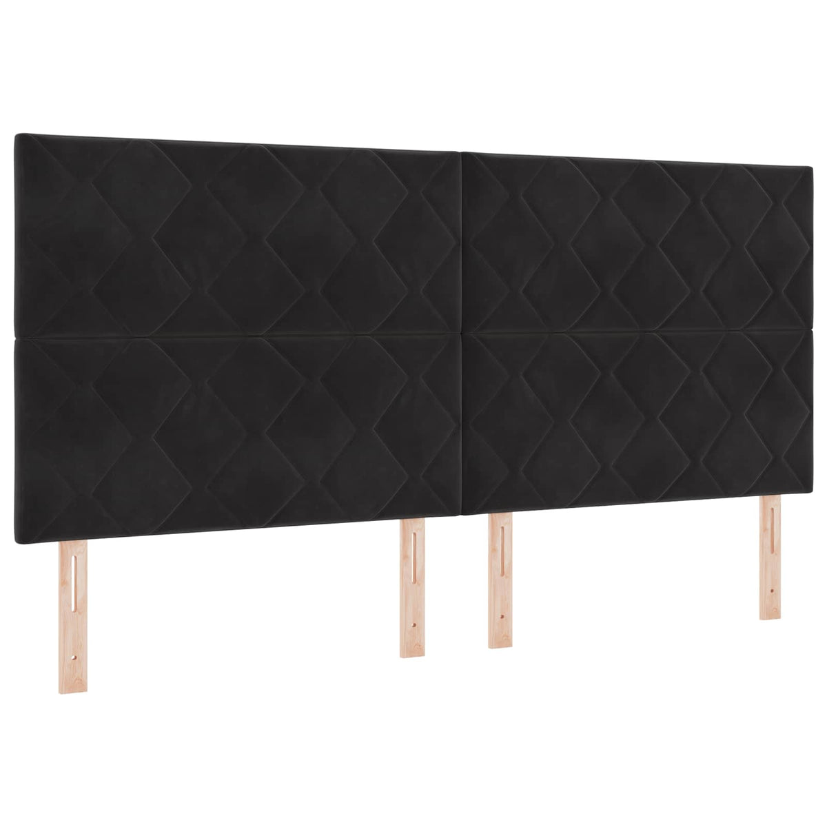 Boxmadras med topmadras med hovedgærde Sort 200 x 200 cm Fløjl