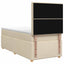 Boxmadras med topmadras Cremefarvet 80 x 200 cm Stof