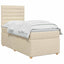 Boxmadras med topmadras Cremefarvet 80 x 200 cm Stof