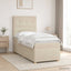 Boxmadras med topmadras Cremefarvet 100 x 200 cm Stof