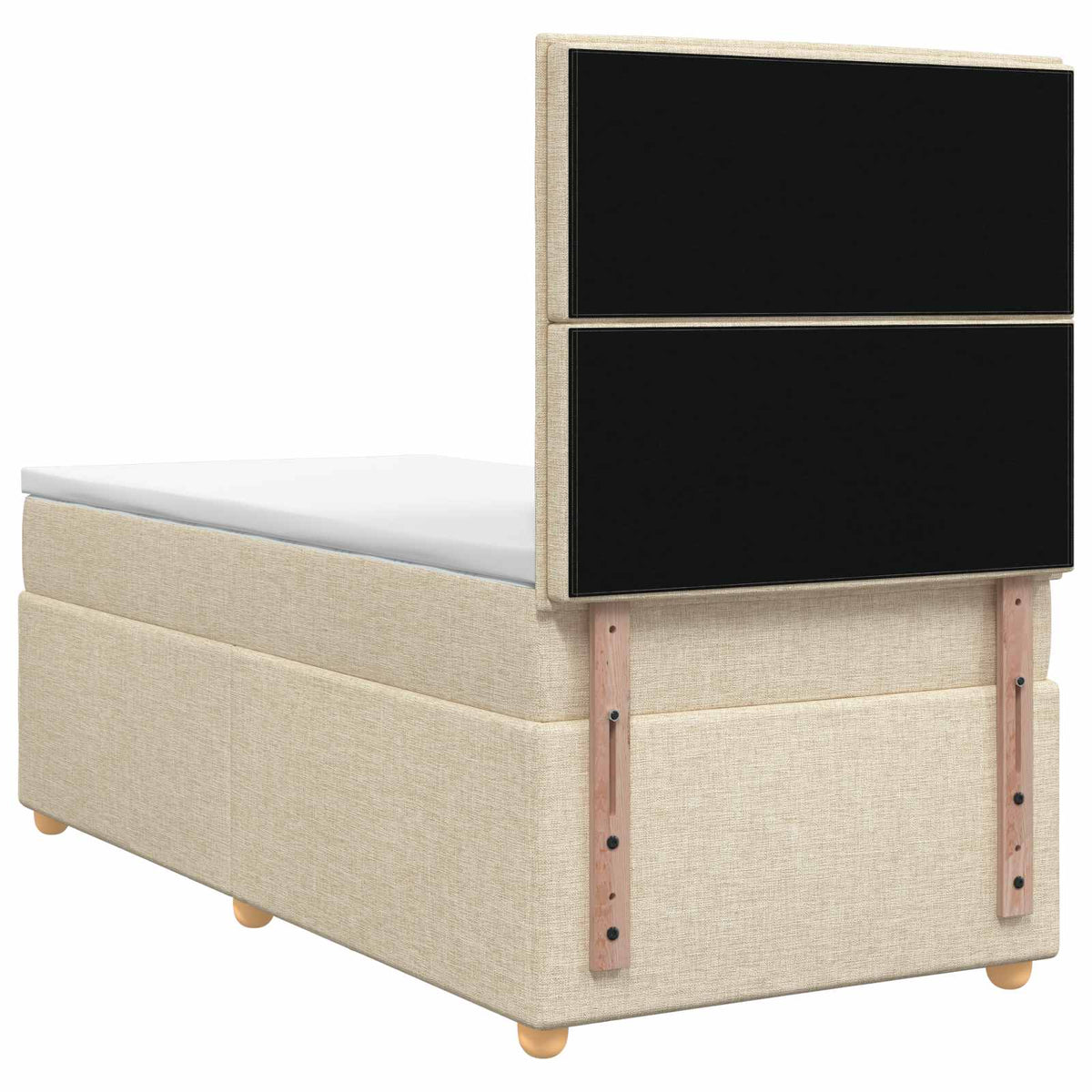 Boxmadras med topmadras Cremefarvet 90 x 190 cm Stof