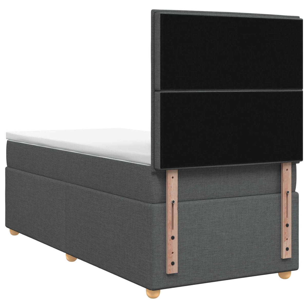 Boxmadras med topmadras Mørkegrå 90 x 190 cm Stof