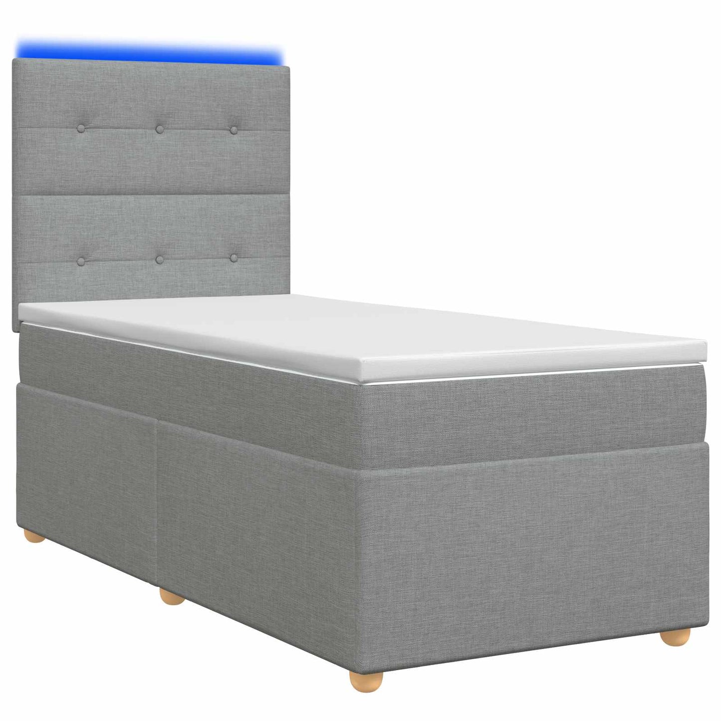 Boxmadras med topmadras Lysegrå 100 x 200 cm Stof
