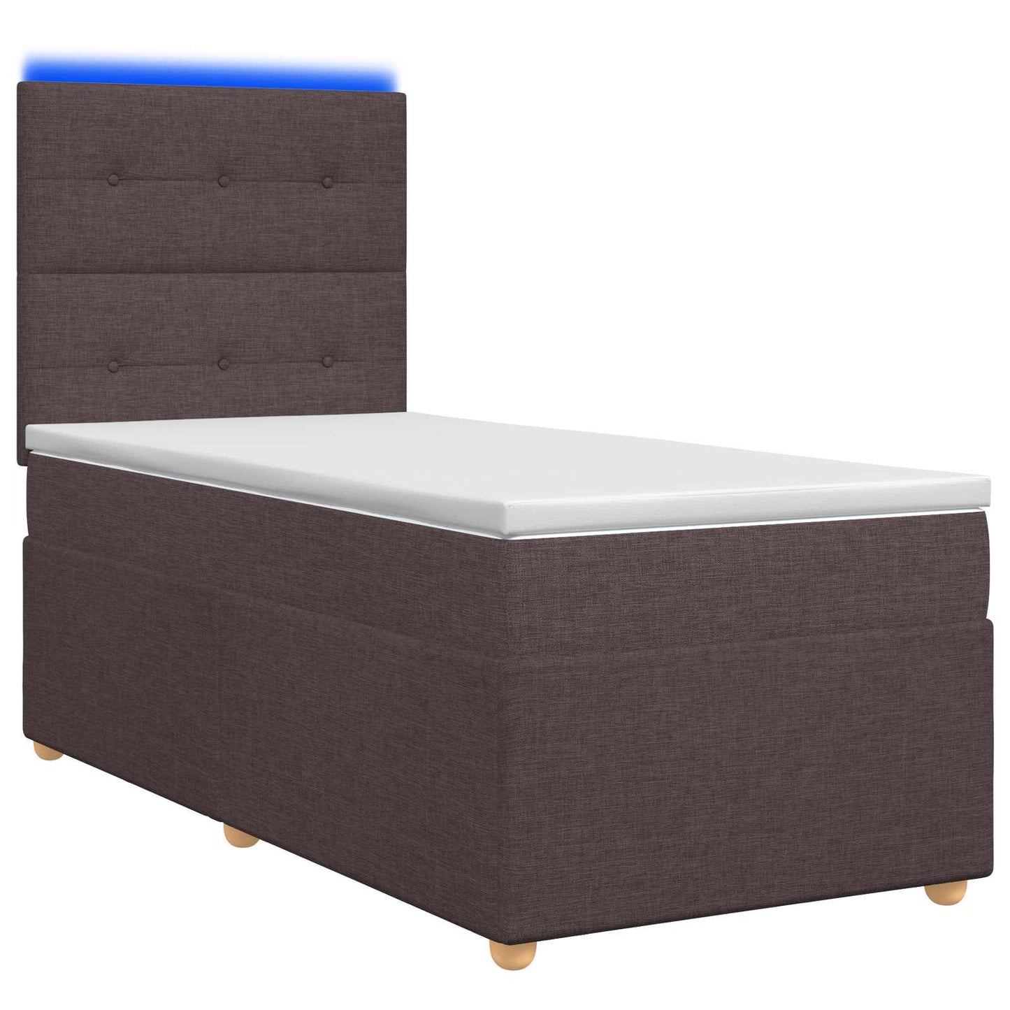Boxmadras med topmadras Mørk Brun 100 x 200 cm Stof