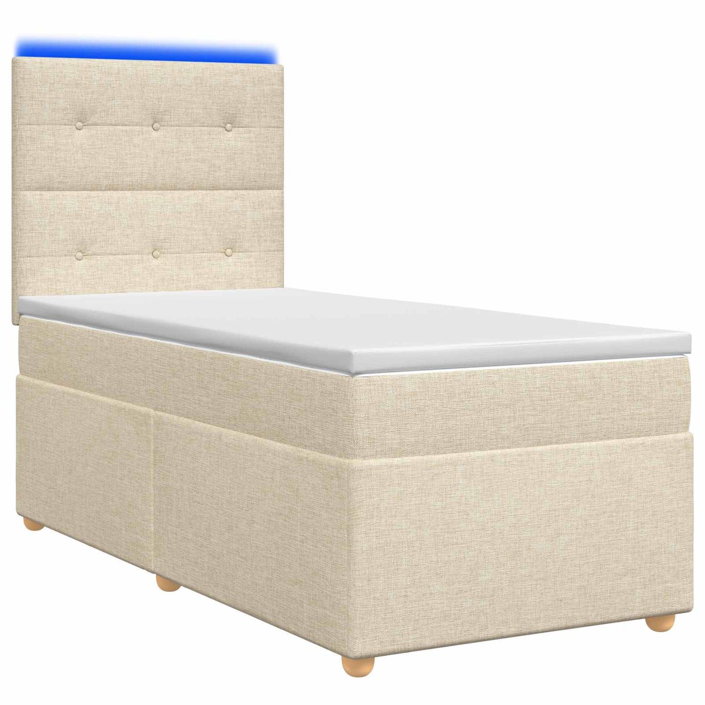 Boxmadras med topmadras Cremefarvet 100 x 200 cm Stof