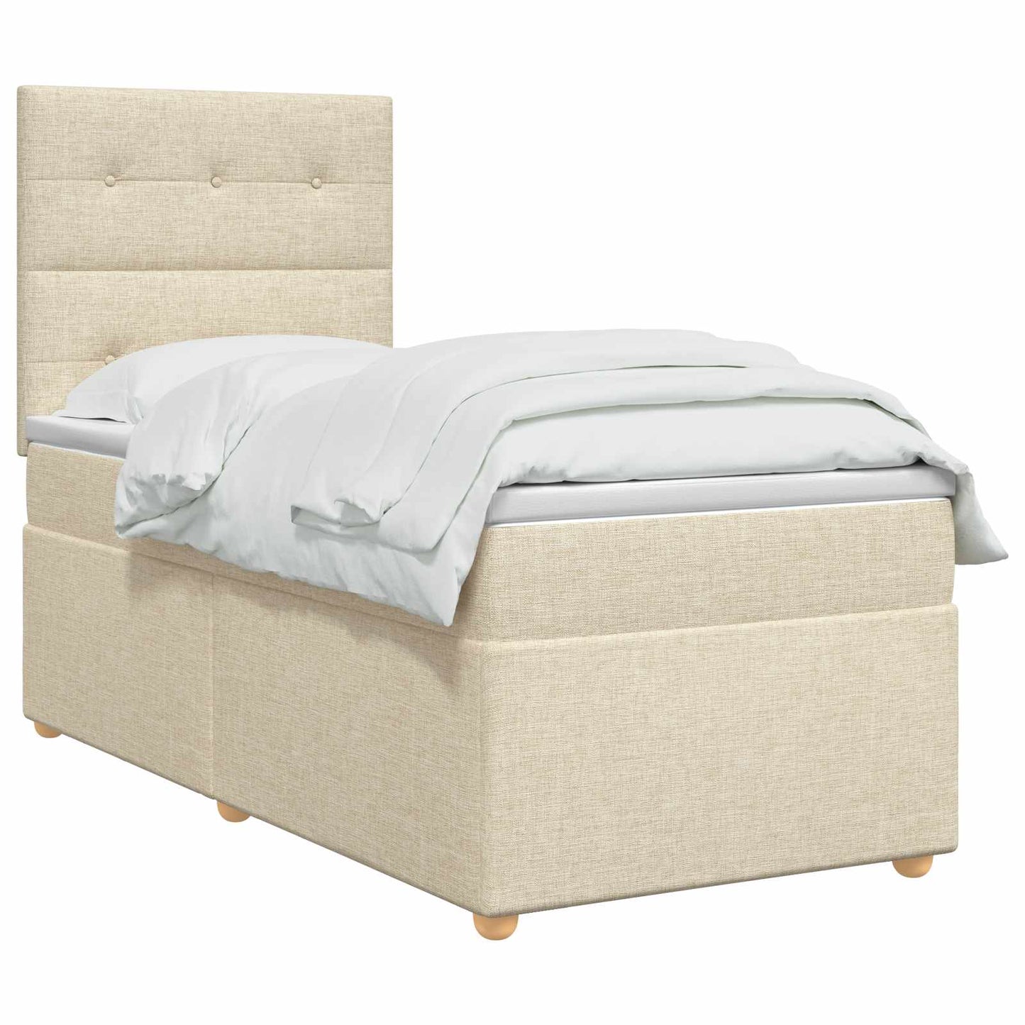Boxmadras med topmadras Cremefarvet 100 x 200 cm Stof