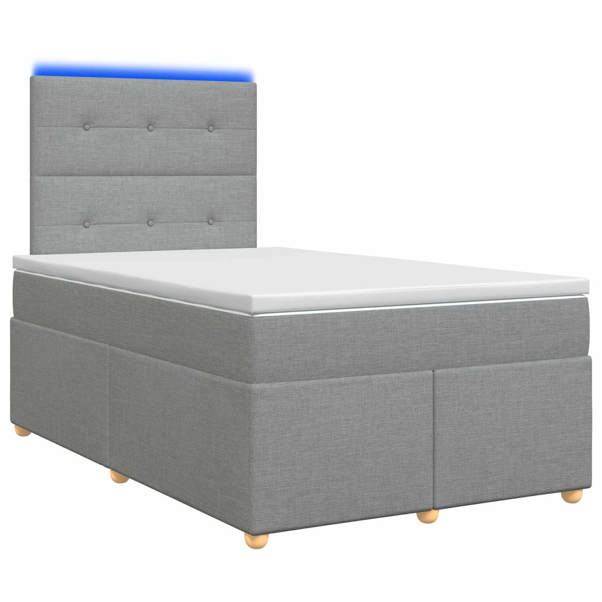 Boxmadras med topmadras Lysegrå 120 x 190 cm Stof