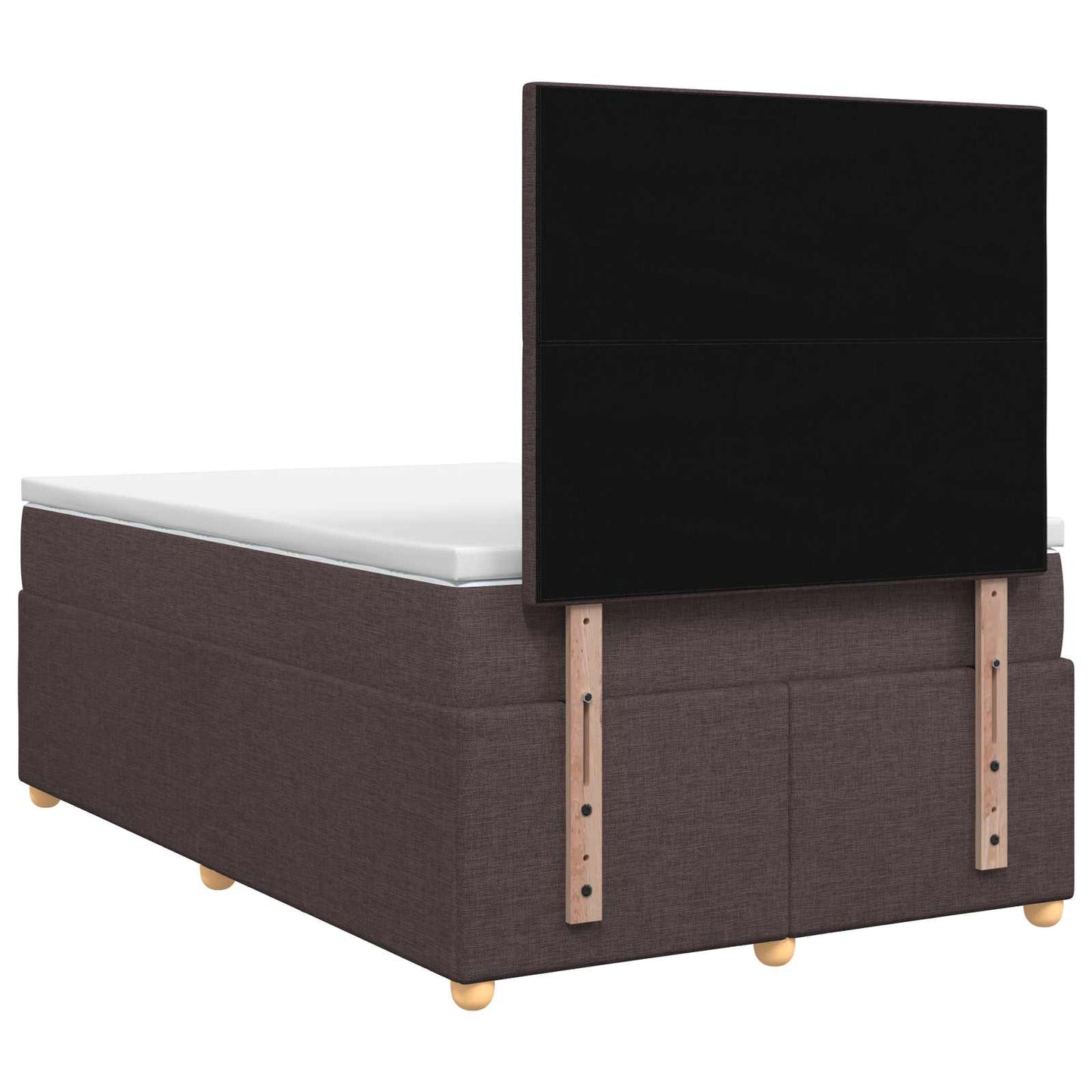 Boxmadras med topmadras Mørk Brun 120 x 190 cm Stof