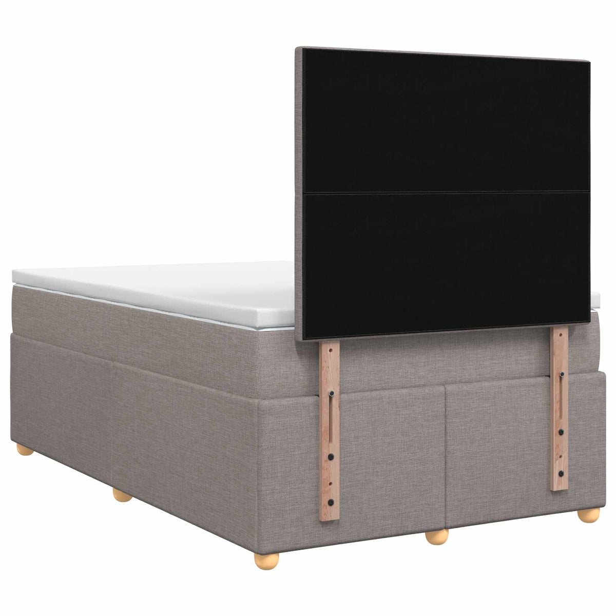 Boxmadras med topmadras Gråbrun 120 x 190 cm Stof