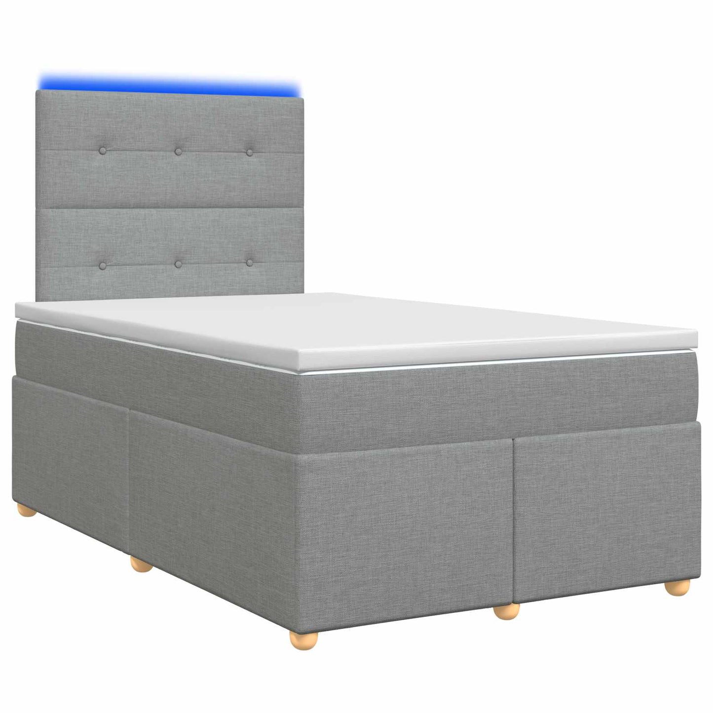 Boxmadras med topmadras Lysegrå 120 x 200 cm Stof