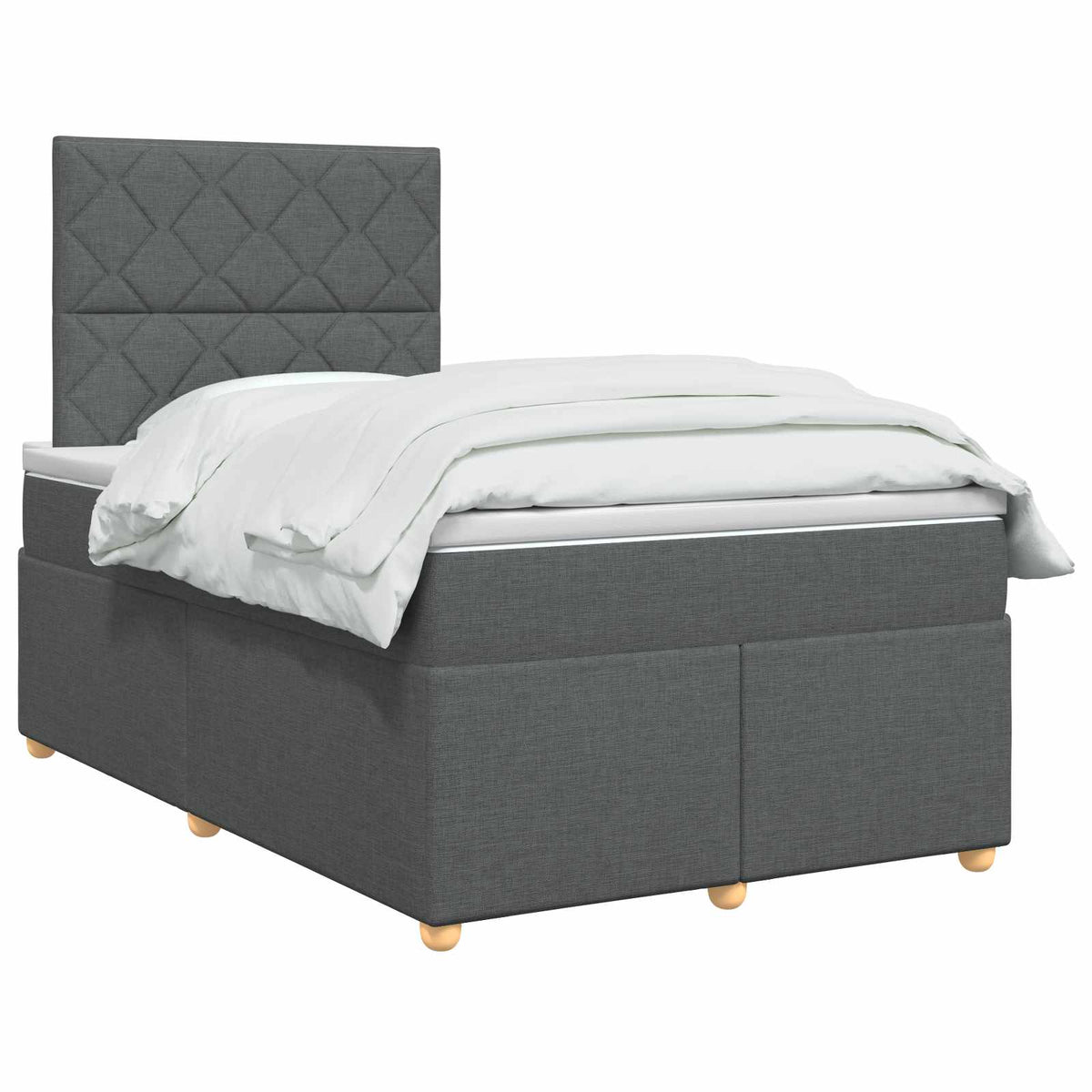 Boxmadras med topmadras Mørkegrå 120 x 200 cm Stof