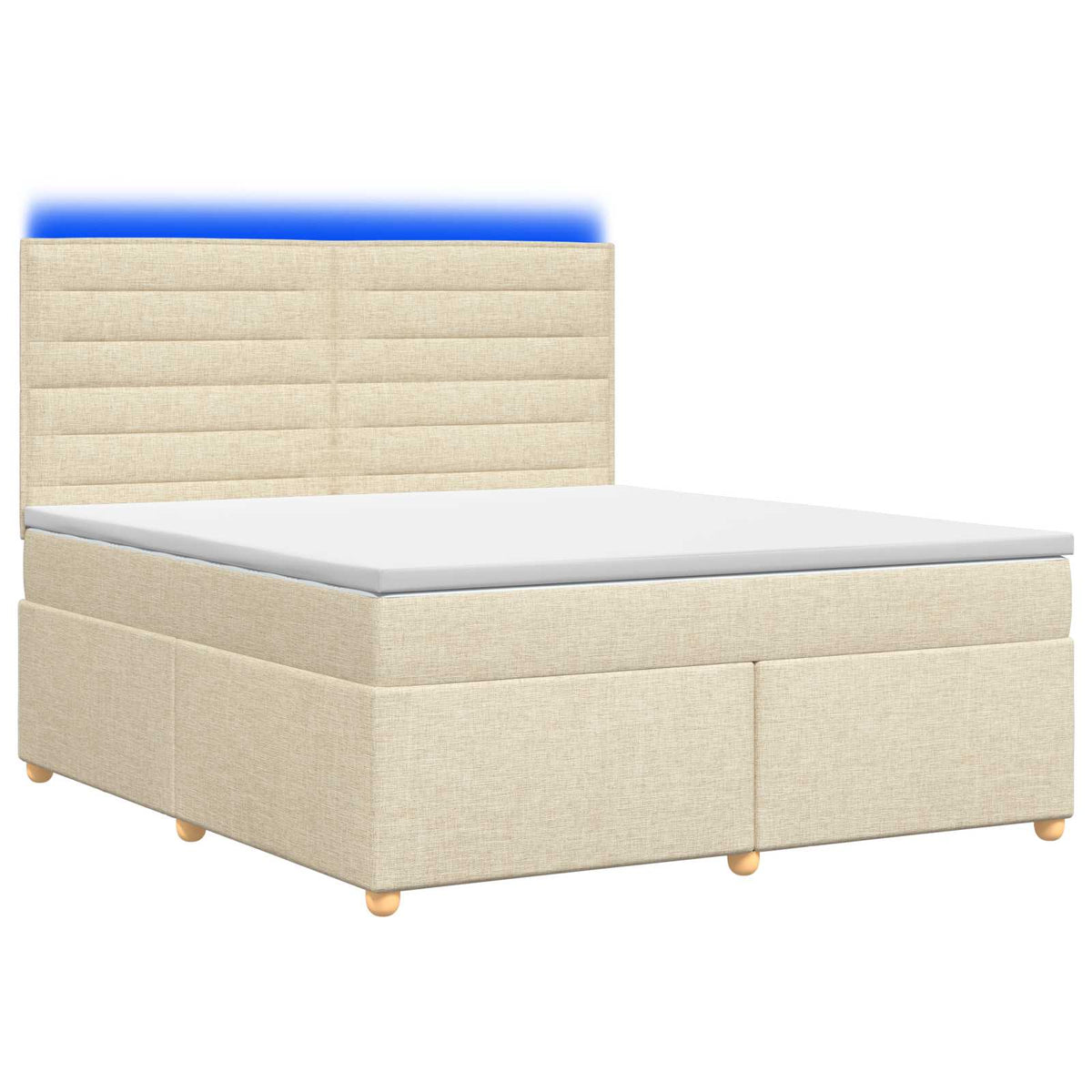 Boxmadras med topmadras Cremefarvet 140 x 190 cm Stof