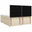Boxmadras med topmadras Cremefarvet 140 x 190 cm Stof