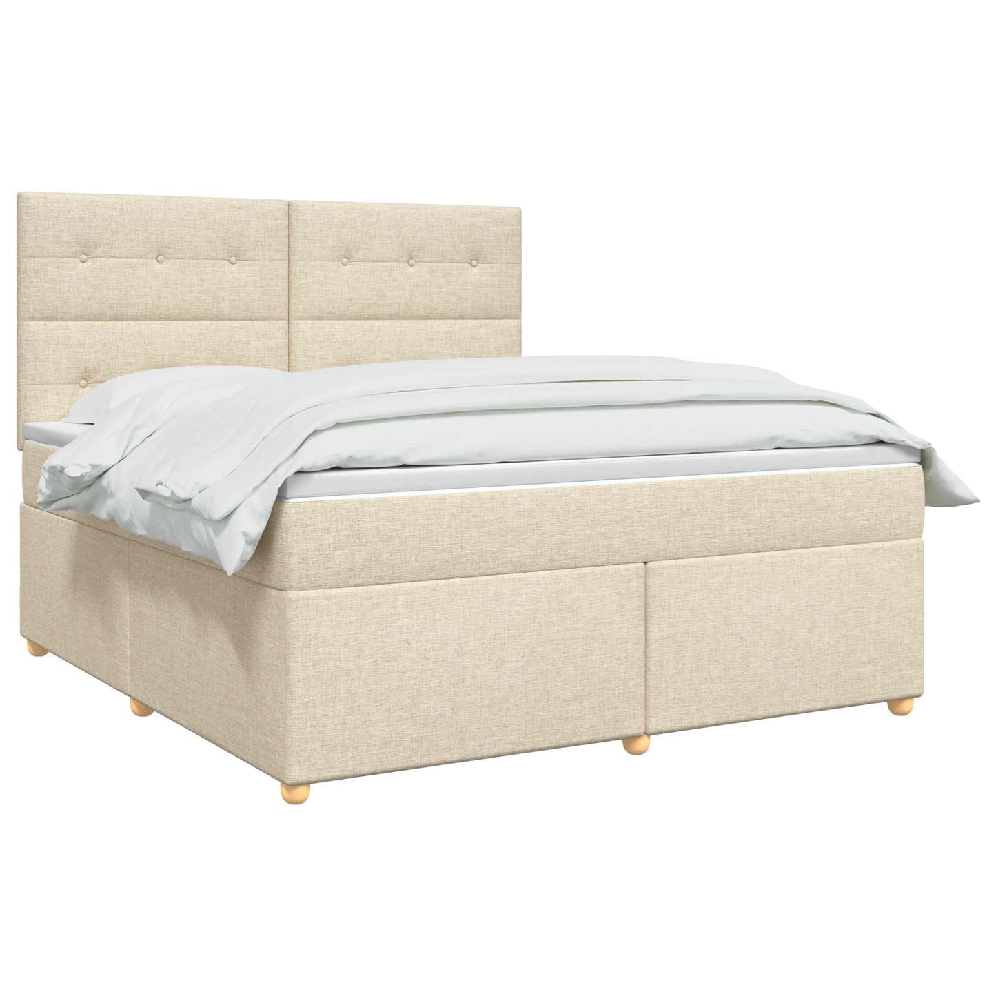 Boxmadras med topmadras Cremefarvet 140 x 190 cm Stof