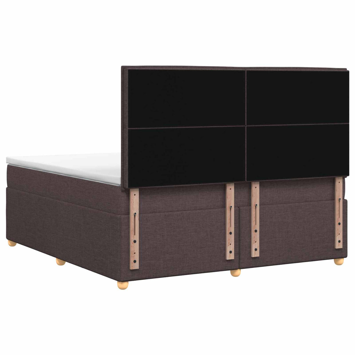 Boxmadras med topmadras Mørk Brun 140 x 200 cm Stof