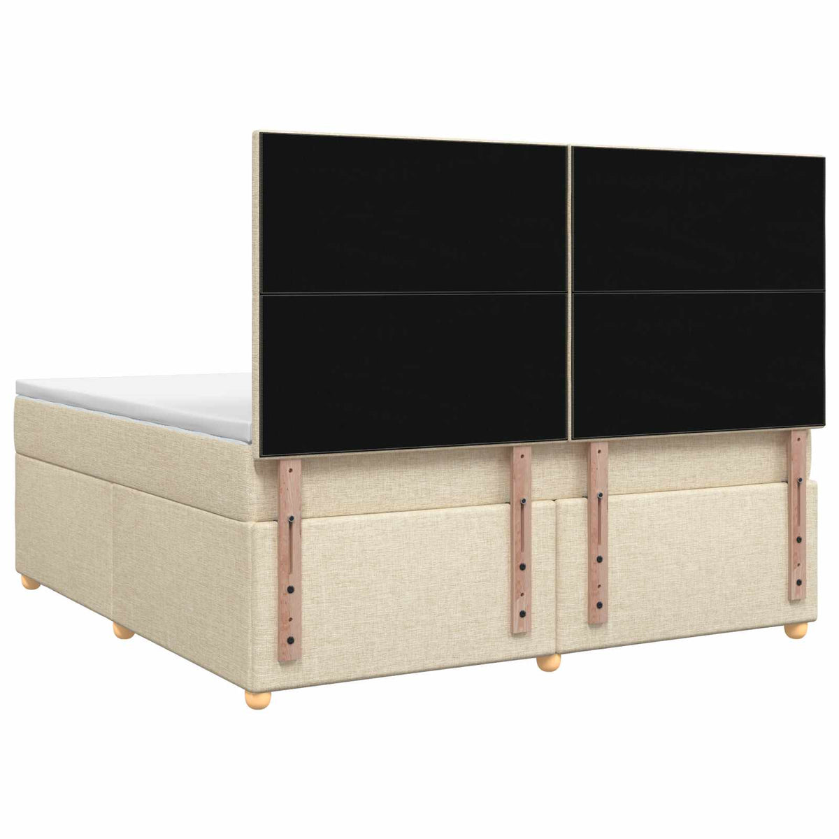 Boxmadras med topmadras Cremefarvet 160 x 200 cm Stof