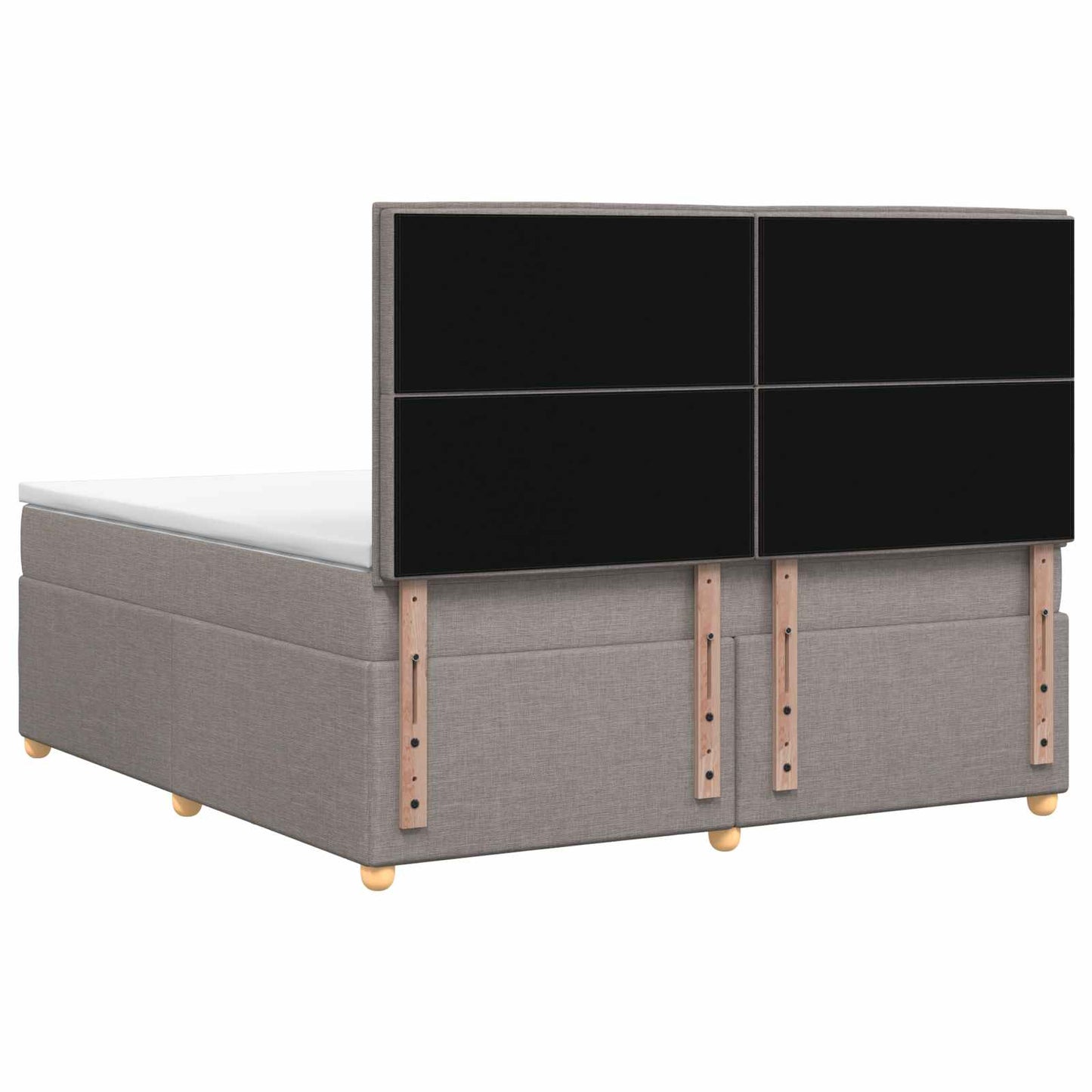 Boxmadras med topmadras Gråbrun 160 x 200 cm Stof