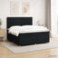 Boxmadras med topmadras med hovedgærde Sort 160 x 200 cm Stof