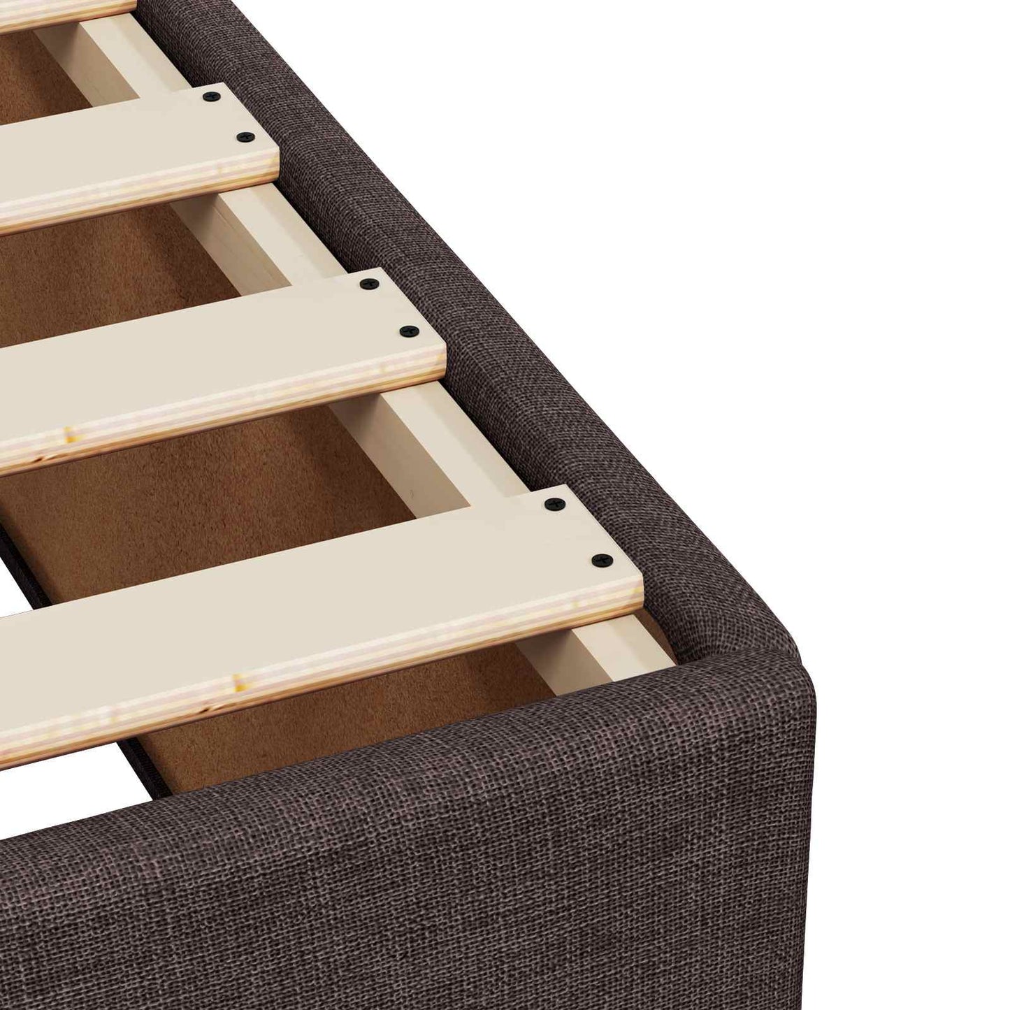 Boxmadras med topmadras Mørk Brun 180 x 200 cm Stof