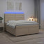 Boxmadras med topmadras Cremefarvet 140 x 190 cm Stof