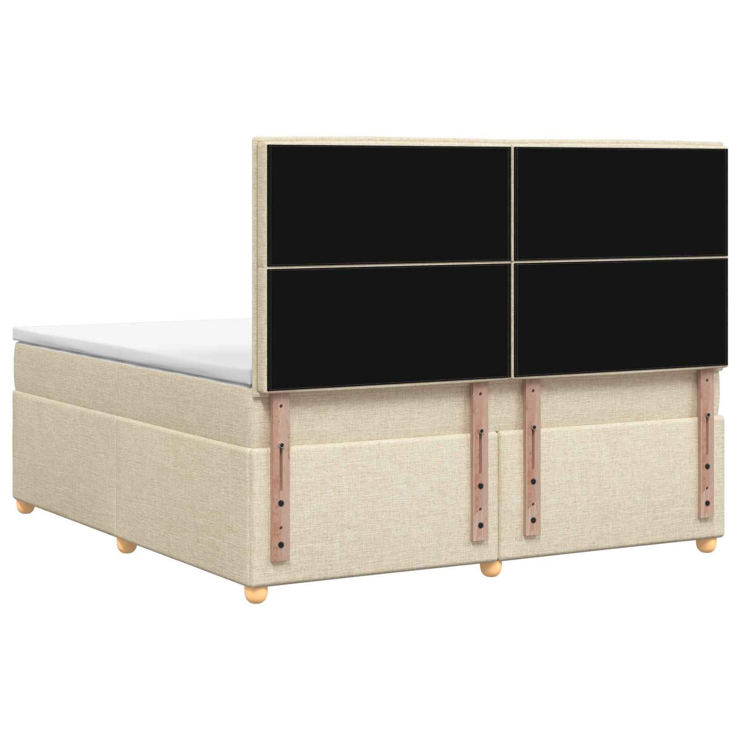 Boxmadras med topmadras Cremefarvet 180 x 200 cm Stof