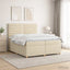 Boxmadras med topmadras Cremefarvet 200 x 200 cm Stof