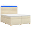 Boxmadras med topmadras Cremefarvet 200 x 200 cm Stof