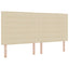 Boxmadras med topmadras Cremefarvet 200 x 200 cm Stof