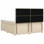 Boxmadras med topmadras Cremefarvet 200 x 200 cm Stof