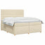 Boxmadras med topmadras Cremefarvet 200 x 200 cm Stof
