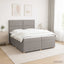 Boxmadras med topmadras Gråbrun 200 x 200 cm Stof
