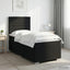 LED boksmadrasseng med madras Sort 100 x 200 cm Stof