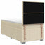 LED boksmadrasseng med madras Cremefarvet 80 x 200 cm Stof