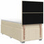 LED boksmadrasseng med madras Cremefarvet 100 x 200 cm Stof